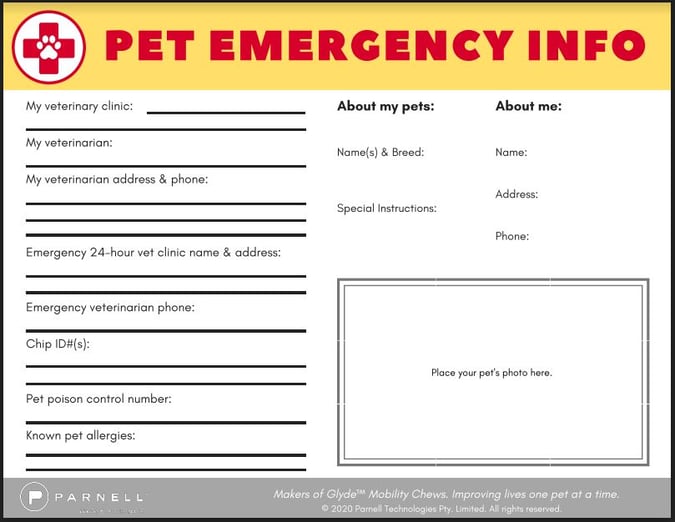 Downloadable Pet Emergency Info Sheet Parnell Living Science Downloadable Pet Emergency Info Sheet Parnell Living Science